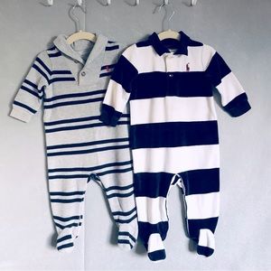 Ralph Lauren Baby boy onesie bundle velour and sweater 6-12 months